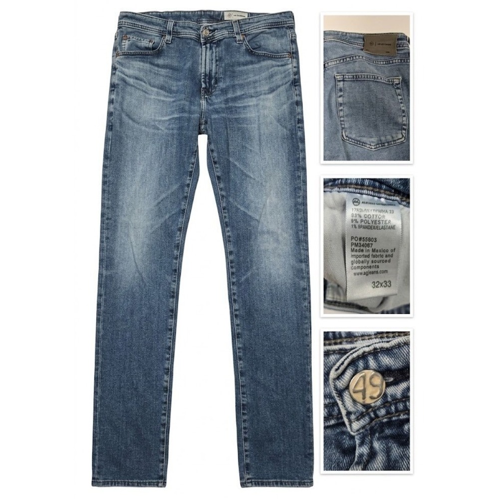 AG Adriano Goldschmied AG ED Denim Jeans Mens 32x33 Stretch Medium Wash Straight